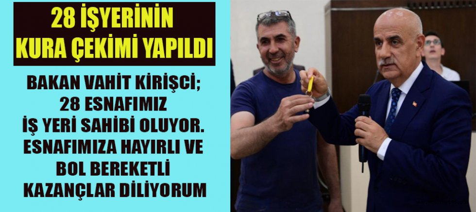 Bakan vahit kirişci “esnafımıza hayırlı olsun”