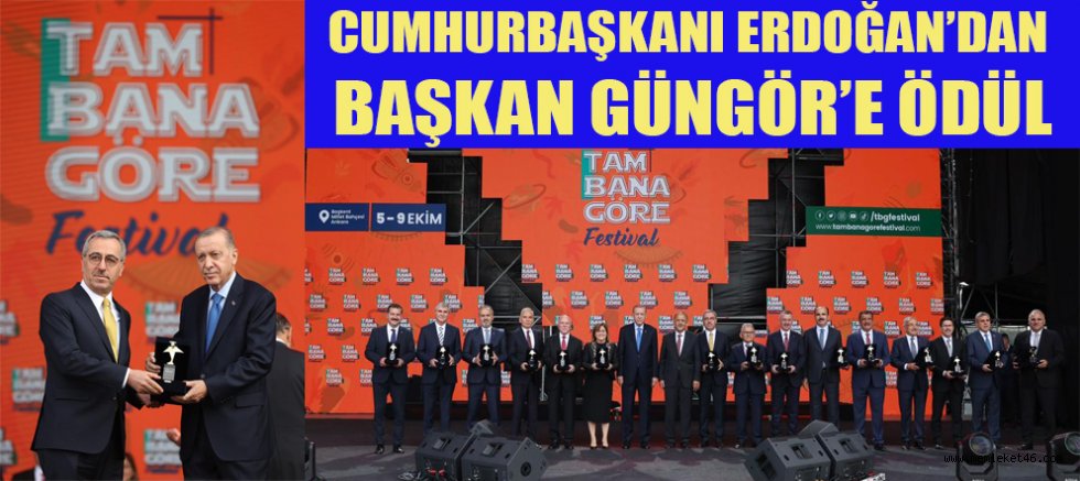 Başkan hayrettin güngör ödülü cumhurbaşkanı recep tayyip erdoğan’dan aldı
