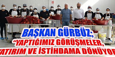 Elbistan Organize Sanayi Bölgesi’nde (OSB) kurulan meyve cipsi üreten bir tesisi gezen Belediye Başkanı Mehmet Gürbüz