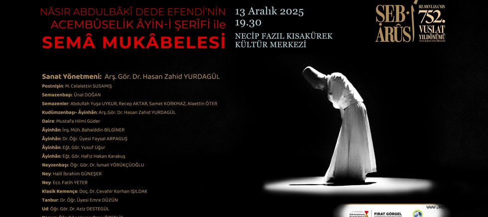 HZ. MEVLÂNA, VUSLATININ 752. YIL DÖNÜMÜNDE ANILACAK