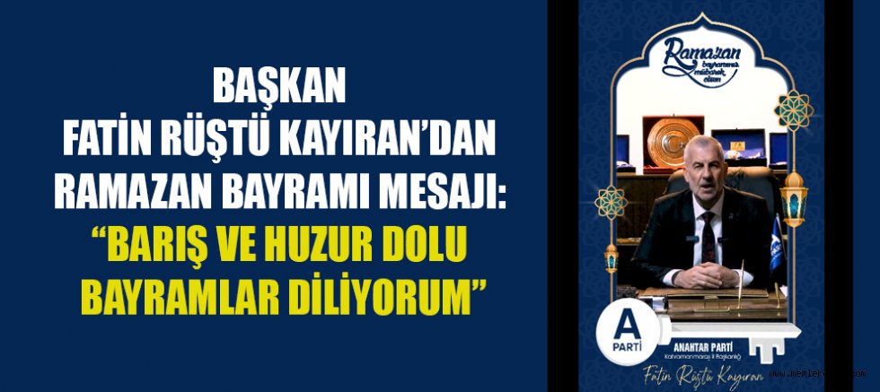 BAŞKAN FATİN RÜŞTÜ KAYIRAN: HERKESİN ÇOCUKLUĞUNDAKİ BAYRAMI YAŞAMASINI İSTİYORUZ