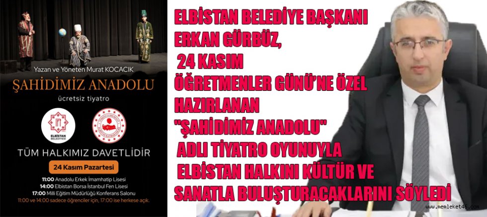 BAŞKAN GÜRBÜZ: “HALKIMIZI KÜLTÜR VE SANATLA BULUŞTURACAĞIZ”