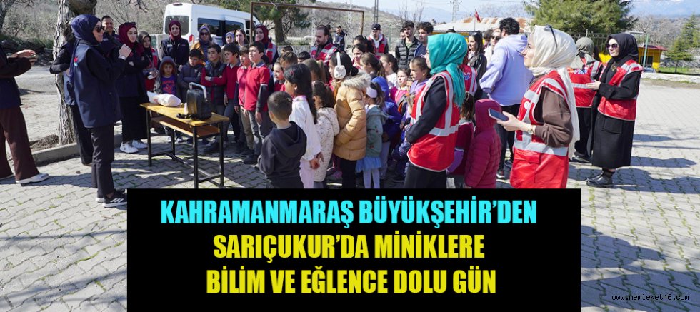 KAHRAMANMARAŞ BÜYÜKŞEHİR’İN BİLİM OTOBÜSÜ SARIÇUKUR’DA ÇOCUKLARLA BULUŞTU