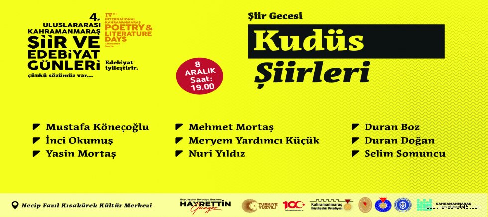 KAHRAMANMARAŞ’TA ŞİİR VE EDEBİYAT RÜZGÂRI DEVAM EDİYOR