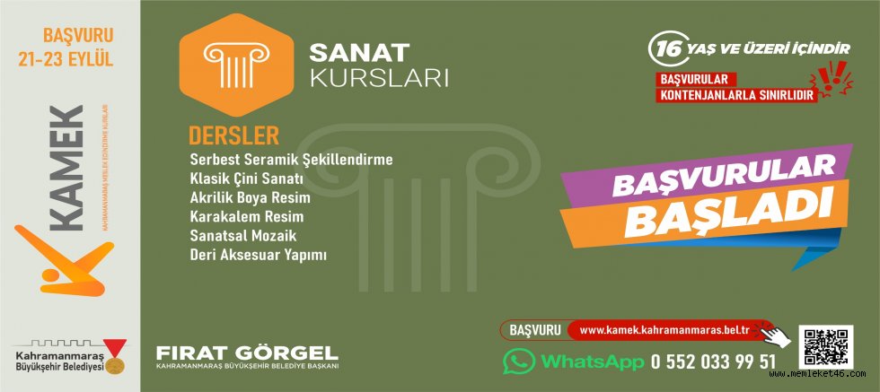 KAMEK’TE GÜZ DÖNEMİ KURSLARINA BAŞVURULAR BAŞLADI