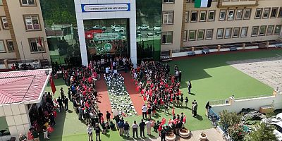 15 TEMMUZ ŞEHİTLER İMAM HATİP ORTAOKULU’NDAN GAZZE’YE YÜREK BURKAN DESTEK ETKİNLİĞİ
