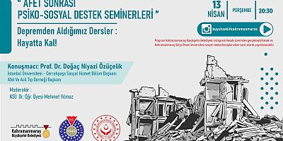 AFET SONRASI PSİKO-SOSYAL DESTEK SEMİNERLERİ BAŞLIYOR!