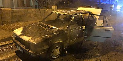 AFŞİN’DE OTOMOBİL YANGINI