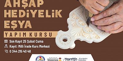 AHŞAP HEDİYELİK EŞYA YAPIM KURSU BAŞLIYOR