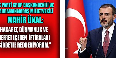  AK PARTİ GRUP BAŞKANVEKİLİ MAHİR ÜNAL ,CUMHURİYETİN FİKRİ HÜR İRFANI HÜR BİR EVLADIYIM