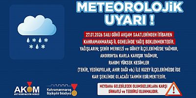 AKOM’DAN YAĞMUR VE KAR UYARISI