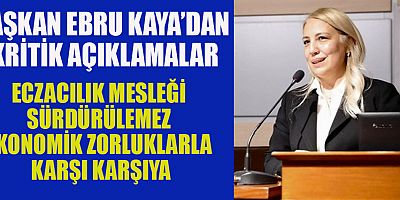 BAŞKA EBRU KAYA: ECZACILIK MESLEĞİ GÖRMEZDEN GELİNEMEZ