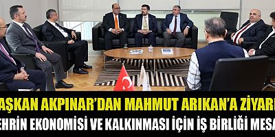 BAŞKAN AKPINAR’DAN MAHMUT ARIKAN’A ZİYARET: ŞEHRİN EKONOMİSİ VE KALKINMASI İÇİN İŞ BİRLİĞİ MESAJI