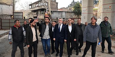 BAŞKAN GÖRGEL KANLIDERE KÖPRÜSÜNDE İNCELEMELERDE BULUNDU