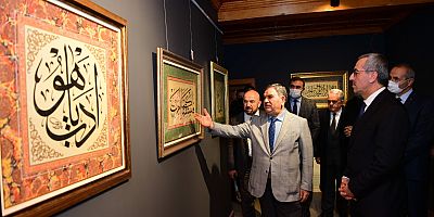 BAŞKAN GÜNGÖR HAT SANATININ NADİDE ESERLERİNİ SERGİYE AÇTIK