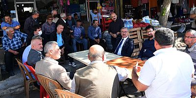 BAŞKAN GÜNGÖR KÖY GARAJI’NDA ESNAFLA BİR ARAYA GELDİ