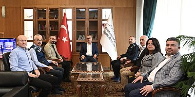 BAŞKAN HAYRETTİN GÜNGÖR, İLBANK GENEL MÜDÜRÜ RECEP TÜRK'Ü AĞIRLADI