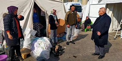 BAŞKAN MAHÇİÇEK, DEPREMZEDELERİN YARALARINI SARMAYA ÇALIŞIYOR