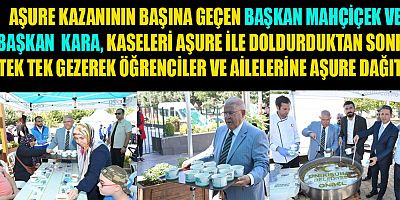 BAŞKAN MAHÇİÇEK, DOWN SENDROMLU ÖĞRENCİLER VE AİLELERİNE AŞURE DAĞITTI