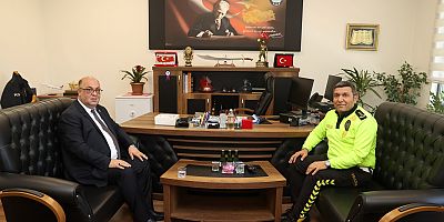 BAŞKAN MEHMET AKPINAR’DAN EMNİYET MÜDÜR YARDIMCISI ARİF GÜRBÜZ’E ZİYARET