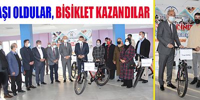BAŞKAN OKAY, AŞI OLAN ÖĞRENCİLERE BİSİKLET HEDİYE ETTİ