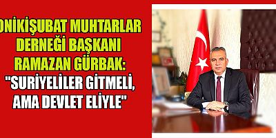 Onikişubat Muhtarlar Derneği Başkanı ve Serintepe Mahallesi Muhtarı Ramazan Gürbak