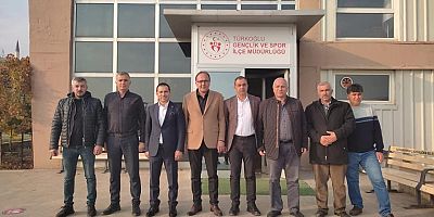 BAŞKAN ŞEREF EROĞLU'NDAN, MÜDÜR ŞAHİN HOPUR'A ZİYARET