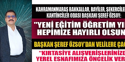 BAŞKAN ŞEREF ÖZSOY: KIRTASİYE ALIŞVERİŞİ YEREL ESNAFA CAN SUYU OLUR