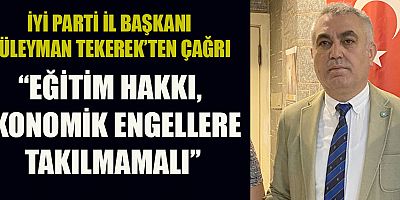  BAŞKAN SÜLEYMAN TEKEREK:  “ÖĞRENCİLER İÇİN  ÜCRETSİZ ULAŞIM UYGULAMASI HAYATA GEÇİRİLMELİ”