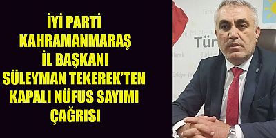 BAŞKAN TEKEREK “KAPALI NÜFUS SAYIMI, TOPLUM HUZURUNU SAĞLAMA FIRSATIDIR”