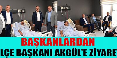 Geçirdiği rahatsızlıktan dolayı hastanede tedavi gören  Ak Parti Göksun İlçe Başkanı Mustafa Akgül’e  Başkanlardan “Geçmiş Olsun” ziyareti.