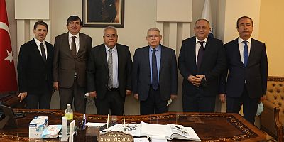BÜYÜKELÇİ KÖK VE BAŞKAN MAHÇİÇEK, KİÜ REKTÖRÜ PROF. DR. SAMİ ÖZGÜL’Ü ZİYARET ETTİ