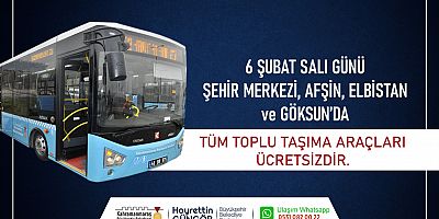 BÜYÜKŞEHİR’DEN 6 ŞUBAT’TA ÜCRETSİZ TOPLU TAŞIMA HİZMETİ