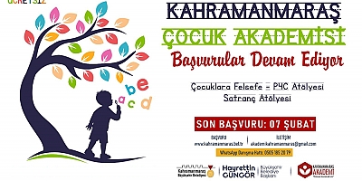Kahramanmaraş Büyükşehir Belediyesi tarafından düzenlenen Kahramanmaraş Çocuk Akademisi’nde ön kayıtlar devam ediyor.