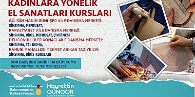 BÜYÜKŞEHİR’İN EL SANATLARI KURSLARINDA KAYITLAR BAŞLADI