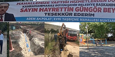 BÜYÜKŞEHİR’İN HİZMETLERİ EVRİ’DEN TEŞEKKÜR GETİRDİ
