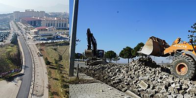 BÜYÜKŞEHİR ÜNİVERSİTE HASTANESİ YOLUNDA ÇALIŞMALARINI SÜRDÜRÜYOR
