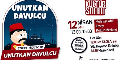 Büyükşehir Belediyesi tarafından 12 Nisan Salı Günü Mehmet Akif Ersoy Kültür Merkezi’nde çocuklar için çeşitli etkinlikler düzenlenecek