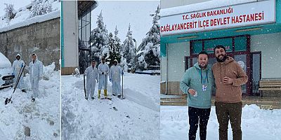 ÇAĞLAYANCERİT DEVLET HASTANESİ PERSONELİ KAR KIŞ DİNLEMİYOR