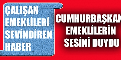 ÇALIŞAN EMEKLİLERE DE ÖDEME YAPILACAK