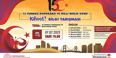 ‘DEMOKRASİ VE MİLLİ BİRLİK GÜNÜ’ TEMALI BİLGİ YARIŞMASI GERÇEKLEŞTİRİLECEK