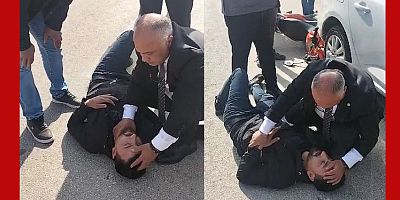 DR. SELAHADDİN CAN, ARACINA ÇARPAN MOTOSİKLETLİLERE İLK MÜDAHALEDE BULUNDU!