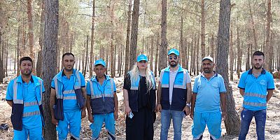 DULKADİROĞLU BELEDİYESİ'NDEN SİVRİCEHÜYÜK MAHALLESİ'NDE BULUNAN ORMANLIK ALANDA KAPSAMLI ÇEVRE TEMİZLİĞİ