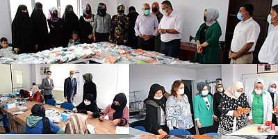 DULKADİROĞLU GENÇLİK MERKEZİ KURSİYERLERİ ÜRÜNLERİNE AFETTE ZARAR GÖREN İLLERE GÖNDERDİ
