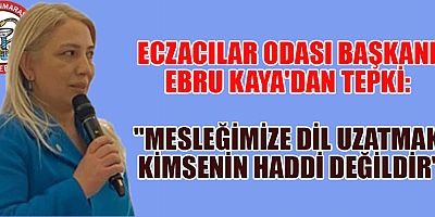 ECZACILAR ODASI BAŞKANI KAYA'DAN TEPKİ: 