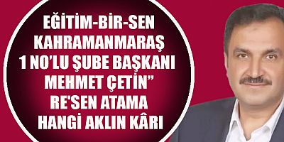EĞİTİM-BİR-SEN BAŞKANI MEHMET ÇETİN'DEN SERT TEPKİ: 
