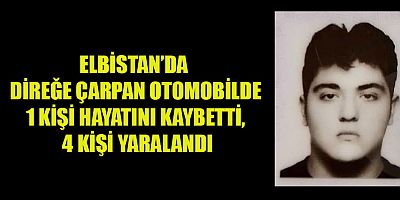 ELBİSTAN’DA  OTOMOBİL DİREĞE ÇARPTI
