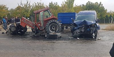 ELBİSTAN'DA TRAKTÖR İKİYE  BÖLÜNDÜ 
