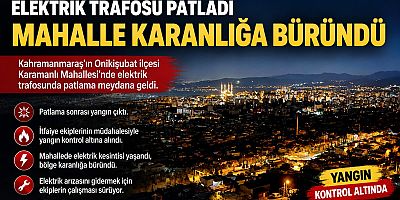 ELEKTRİK TRAFOSUNDA PATLAMA PANİĞİ: MAHALLE ELEKTRİKSİZ KALDI