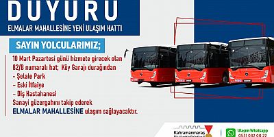 ELMALAR MAHALLESİ’NE YENİ TOPLU TAŞIMA HATTI HİZMETE BAŞLIYOR!